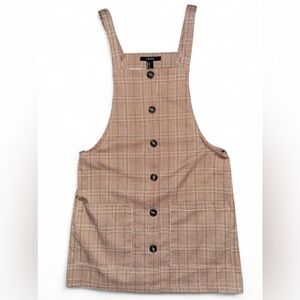 Forever 21 Brown Plaid Button-Down Dress